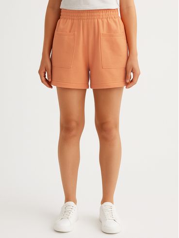 Short Moletinho Feminino LARANJA