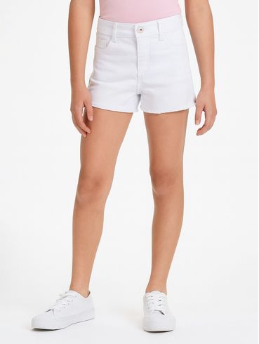 Short Sarja Juvenil Para Menina - BRANCO