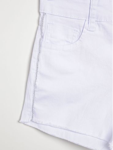 Short Sarja Juvenil Para Menina - BRANCO