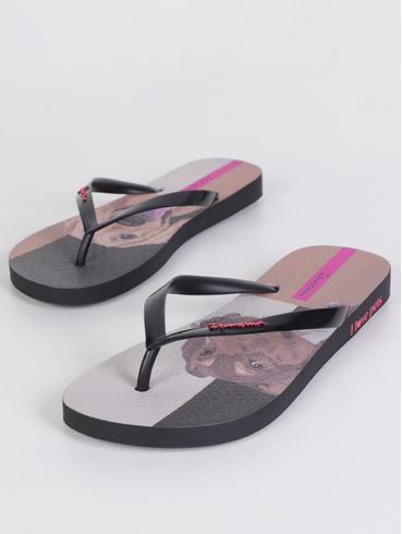 Chinelo Love Pets Ipanema Feminino PRETO/MARROM