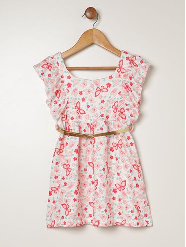 Vestido Malha Infantil Para Menina - VERMELHO