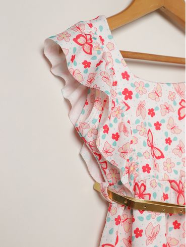 Vestido Malha Infantil Para Menina - VERMELHO