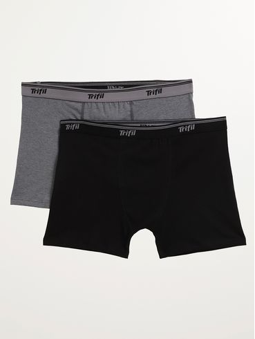 Kit com 02 Cuecas Algodão Trifil Masculina MESCLA/PRETO
