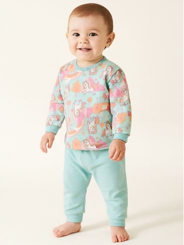 Pijama Longo Infantil Para Bebê - VERDE