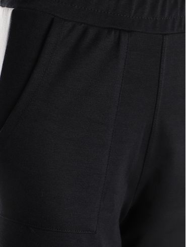 Calça Malha Ponto Roma Feminina PRETO/PRETO/OFF WHITE