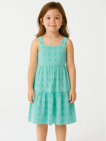 Vestido Juvenil Para Menina - VERDE
