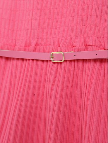 Vestido Canelado Infantil Para Menina - ROSA