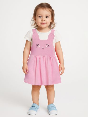 Vestido Infantil Para Menina - ROSA