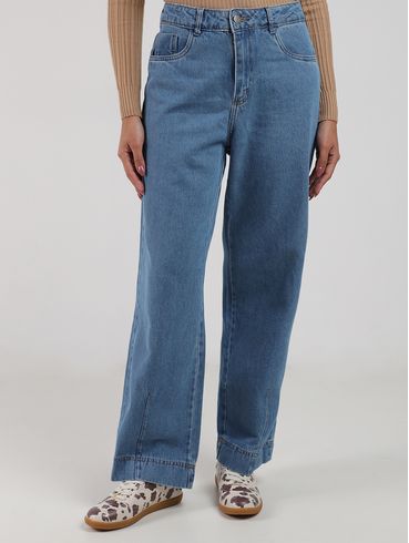 Calça Jeans Wide Leg Petit Sawary Feminina AZUL