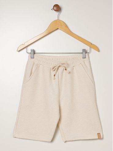 Bermuda Malha Juvenil Para Menino - OFF WHITE