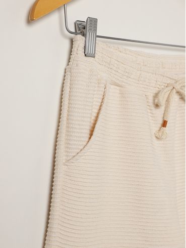 Bermuda Malha Juvenil Para Menino - OFF WHITE