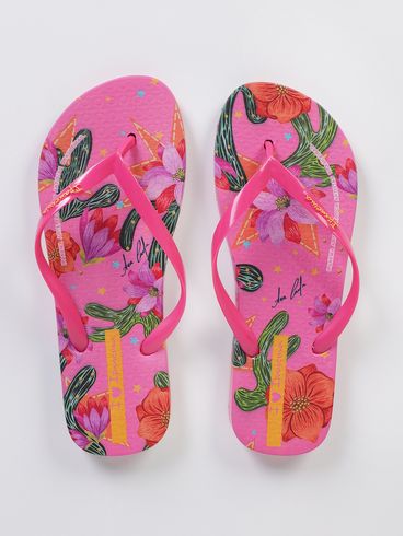 Chinelo Arte Ipanema Feminino ROSA/VERDE