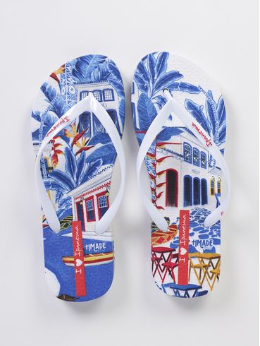 Chinelo Arte Ipanema Feminino BRANCO/AZUL
