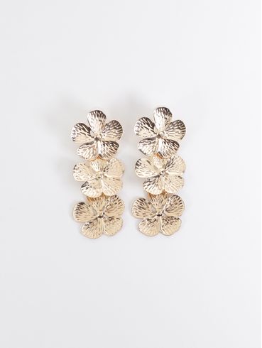 Brinco Trio de Flores DOURADO