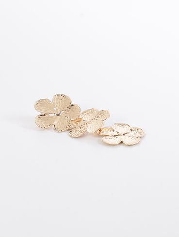 Brinco Trio de Flores DOURADO