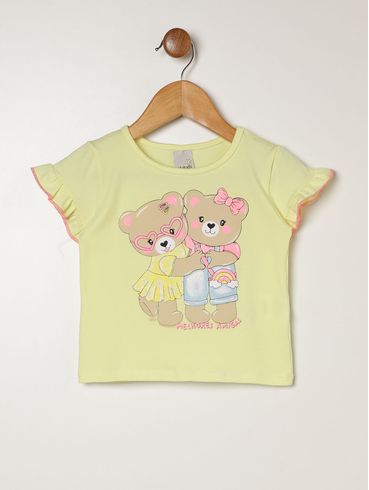 Conjunto Curto Infantil Para Menina - AMARELO