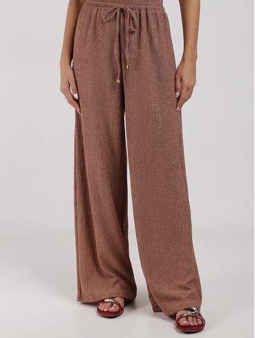 Calça Malha Pantalona Autentique Feminina MARROM