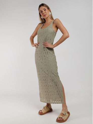Vestido Malha Longo Autentique Feminino VERDE CLARO