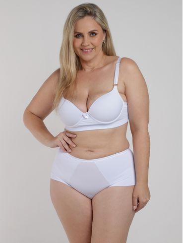 Conjunto Lingerie Fio Duplo Plus Size Feminino BRANCO