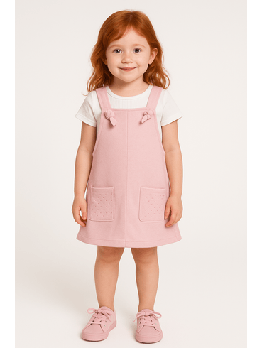 Salopete Moletinho Infantil Para Menina - ROSA CLARO