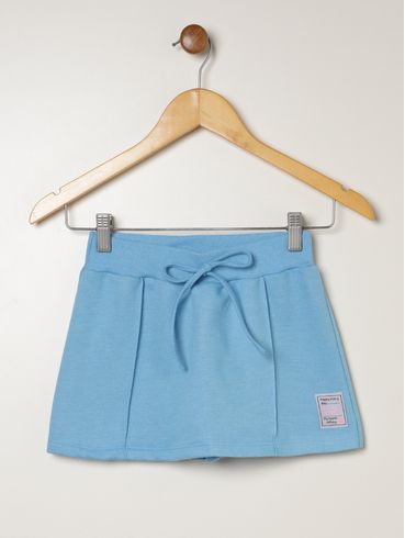 Short Saia Moletinho Juvenil Para Menina - AZUL