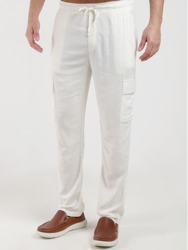 Calça Linho Cargo Masculina NATURAL
