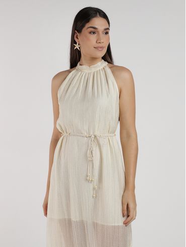 Vestido Trapézio  Eagle Rock Feminino BEGE