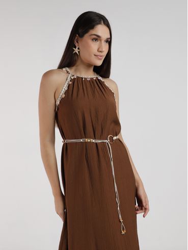Vestido Longo Buzios Eagle Rock Feminino CAFE