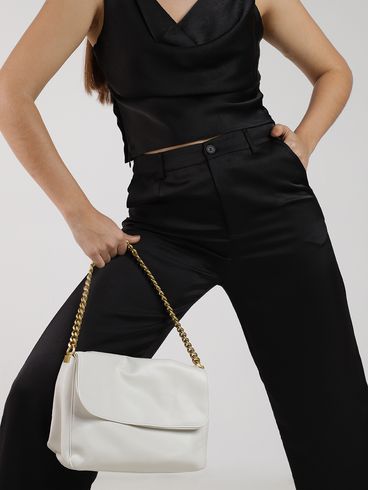 Bolsa De Ombro Alça Corrente Feminina BRANCO