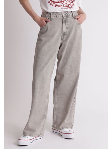 Calça jeans baggy cintura média