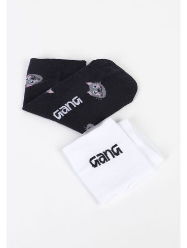 Kit meia sapatilha estampada gatinho