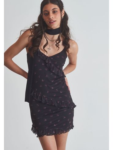 Vestido tule estampado