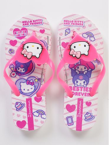 Chinelo Hello Kitty Ipanema Infantil Para Menina- BRANCO/ROSA