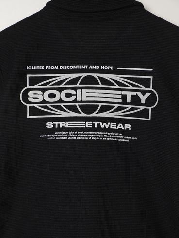 Camisa Malha Texturizada Infantil Para Menino - PRETO