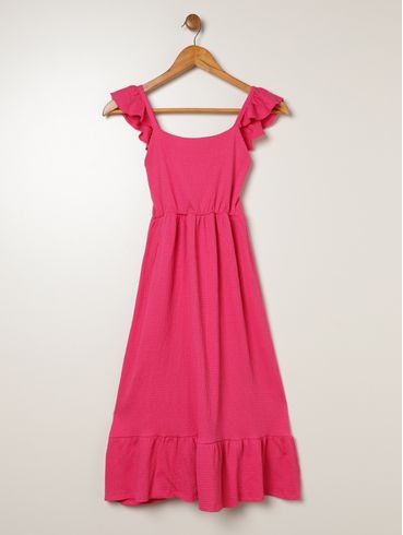 Vestido Evasê  Juvenil Para Menina - ROSA