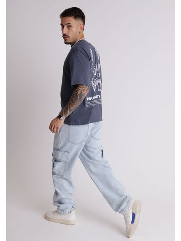 Calça jeans cargo
