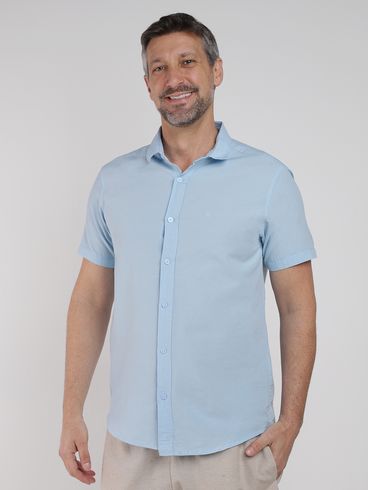 Camisa Confort Tricoline Eco Eletrón Masculina AZUL CLARO