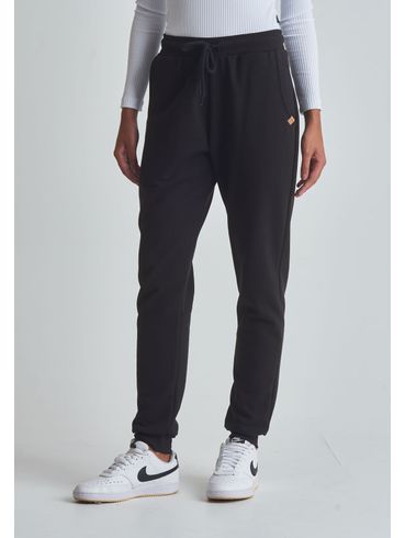 Calça básica moletom com punho preta