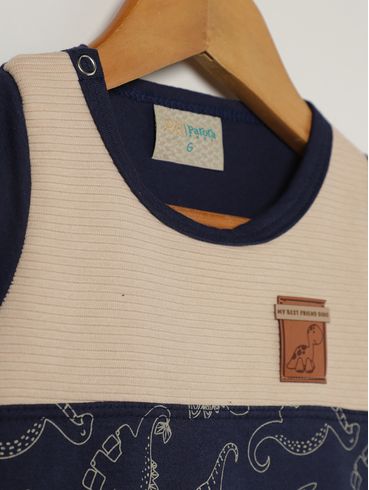 Macacão Estampado Infantil Para Bebê - AZUL