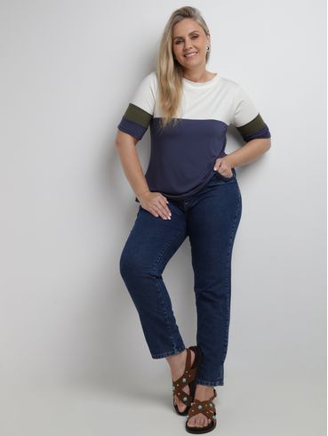 Calça Jeans Sawary Plus Size Feminina AZUL