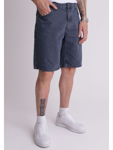 Bermuda jeans risca de giz