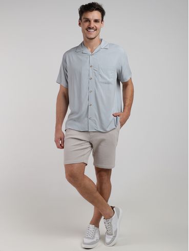 Camisa Gola Cubana Masculina CINZA