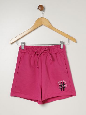 Short Moletom Juvenil Para Menina - ROSA