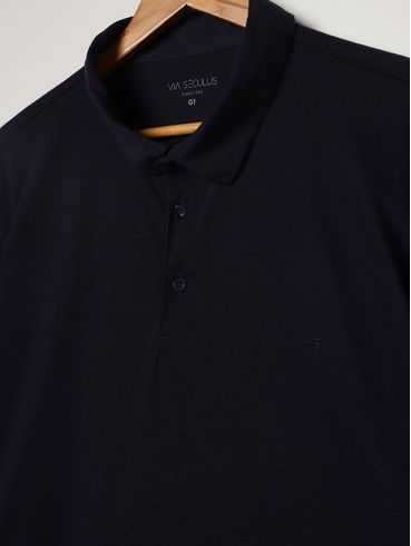 Polo Piquet Manga Curta Plus Size Masculina MARINHO