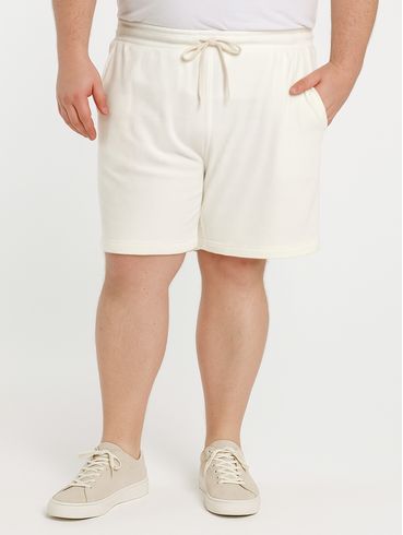 Bermuda Malha Plus Size Masculina OFF WHITE
