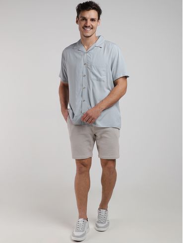 Bermuda Malha Canelada Masculina BEGE