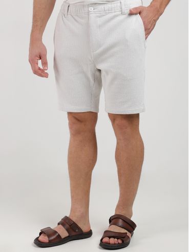 Bermuda Malha Canelada Masculina OFF WHITE
