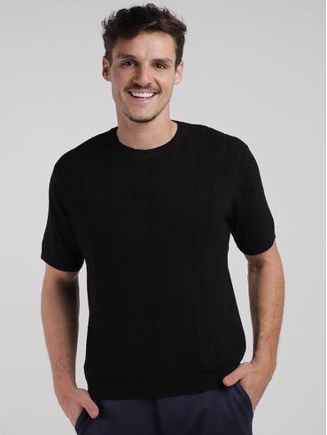 Camiseta Tricot Masculina PRETO