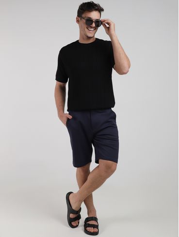 Camiseta Tricot Masculina PRETO