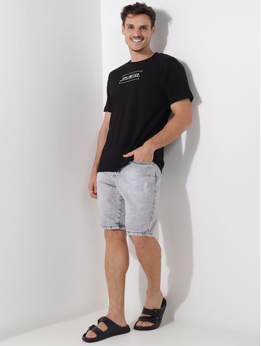 Bermuda Jeans Masculina PRETO